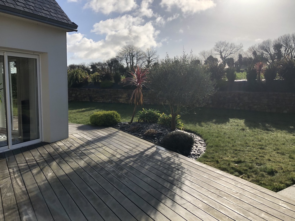 terrasse en bois côté sud