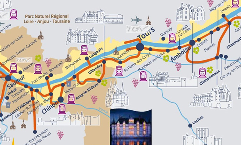 circuit de la Loire à vélo et châteaux de la Loire