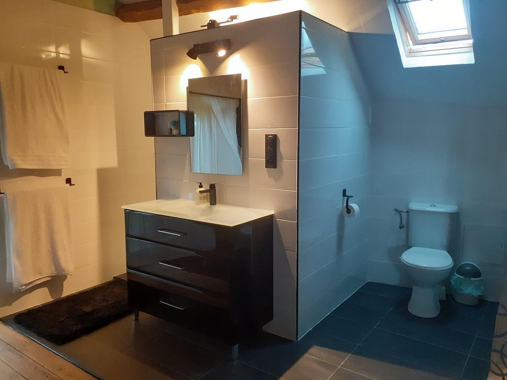 Attic bathroom (new as of May 2023)