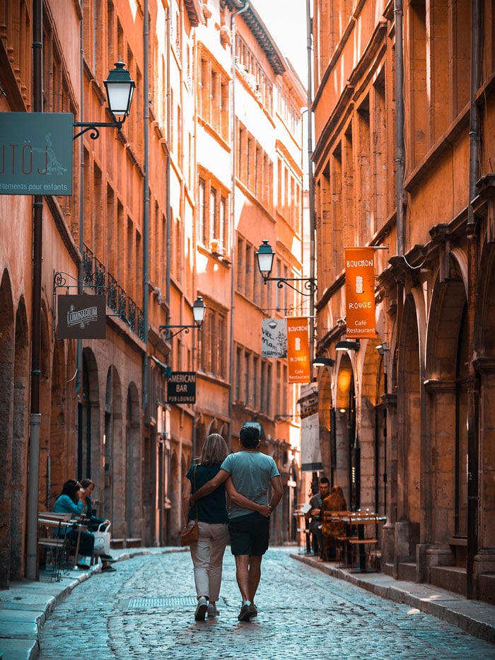 Les rues pavées du vieux Lyon