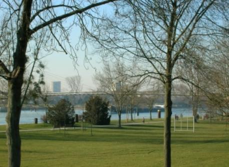 Kehl am Rhein - Promenade d'hiver le long du Rhin